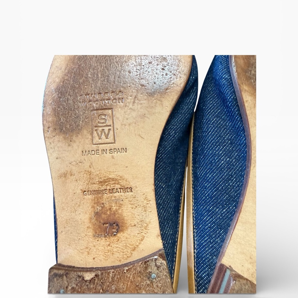 Stubbs & Wooten Emrodiery Vibrant Floral Denim Mules Slip On 7.5 - Picture 12 of 14